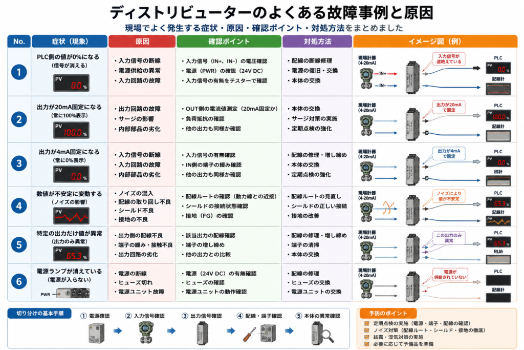 よくある故障事例集と原因